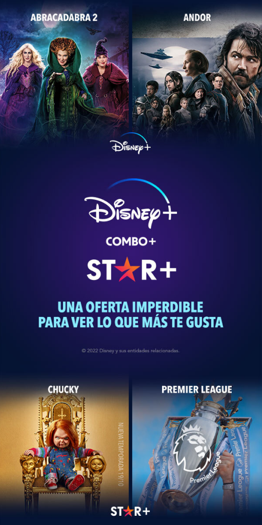  Banner lateral de activación Disney+, Star+ ou Combo+
